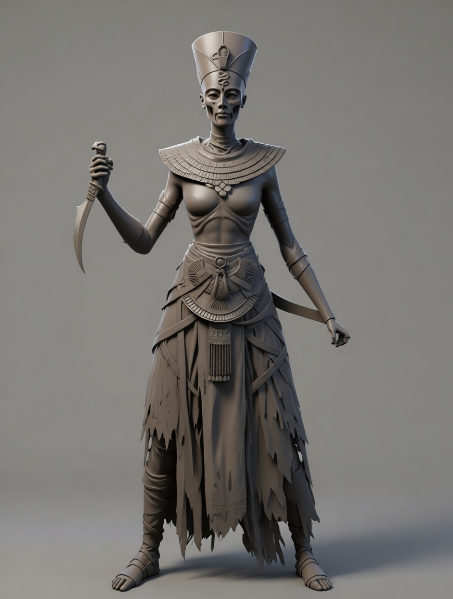 Ancient Egyptian Mummy Queen Figurine free 3D printable STL