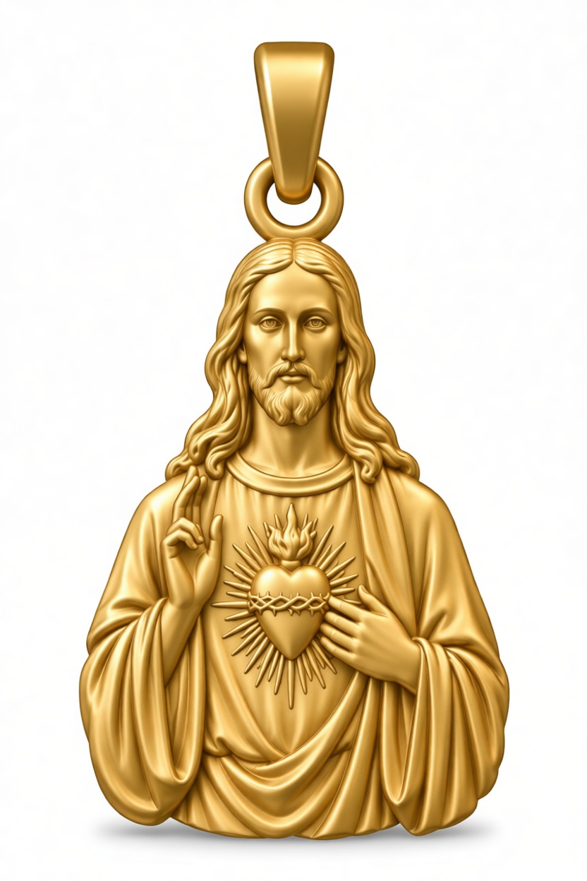 Sacred Heart Jesus Pendant free 3D printable STL