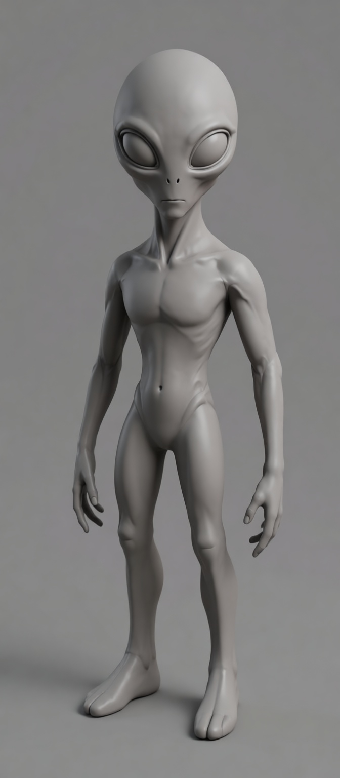 Grey Alien Figurine free 3D printable STL