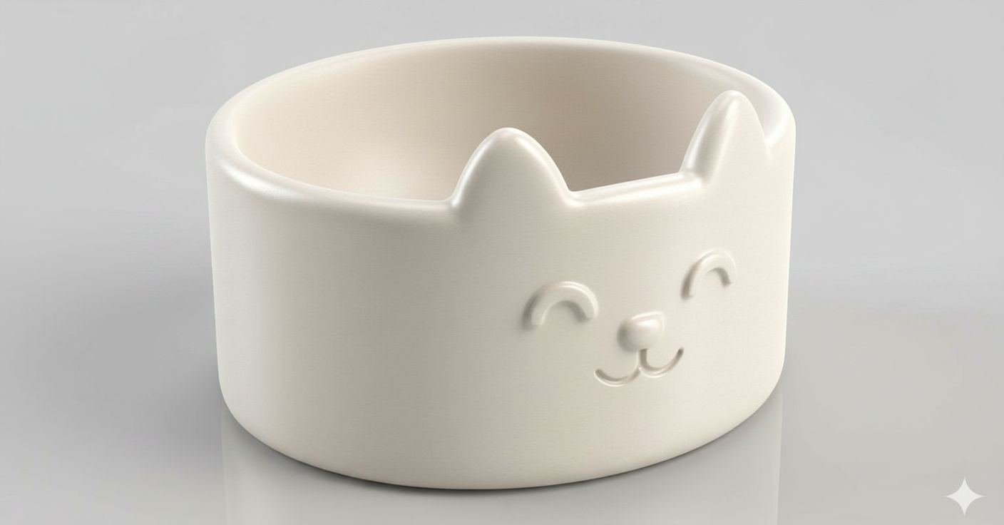 Cat Face Bowl free 3D printable STL
