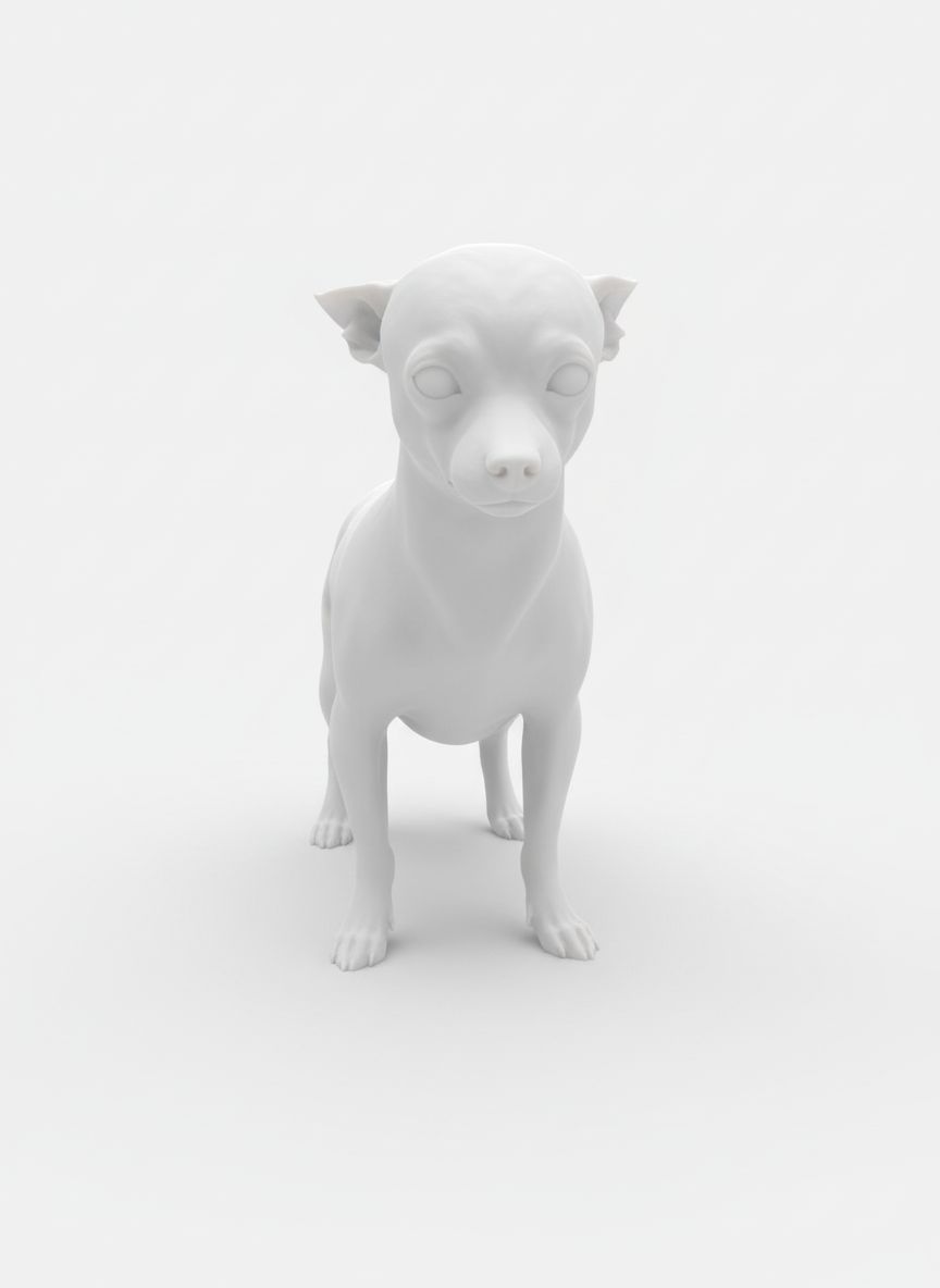 Stylized Dog Sculpture free 3D printable STL