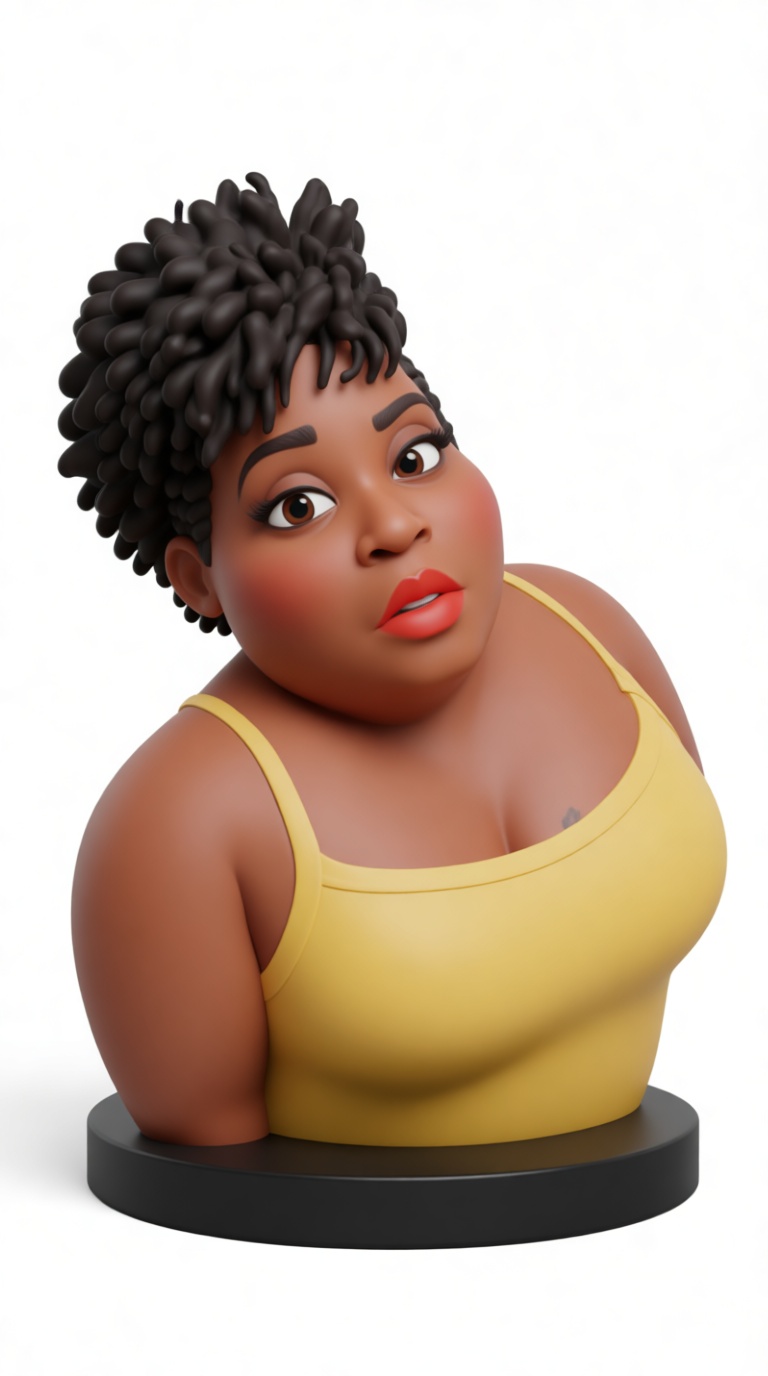 Curly Hair Woman Bust - Free 3D Printable STL File