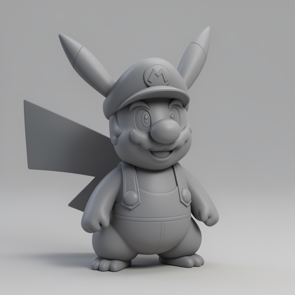 Pikachu Mario Figurine free 3D printable STL