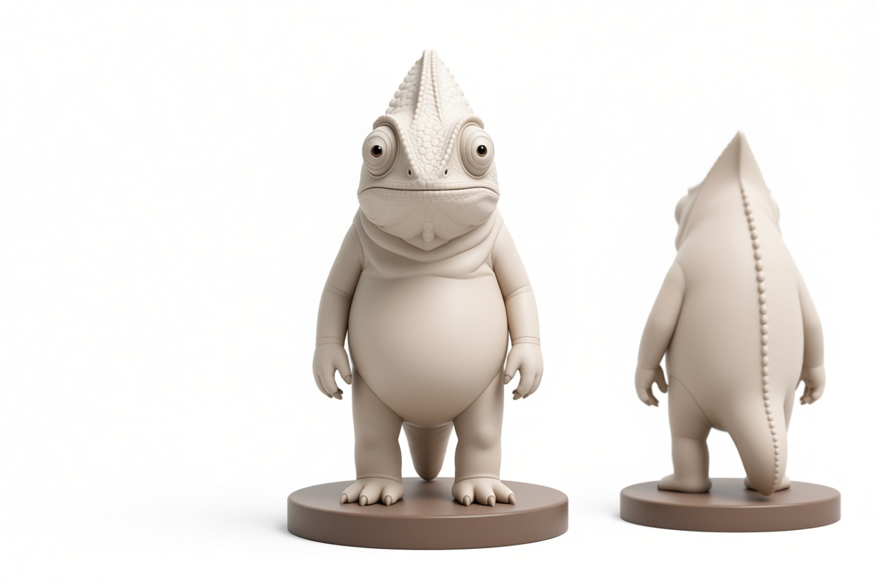 Chameleon Stylized Figurine free 3D printable STL