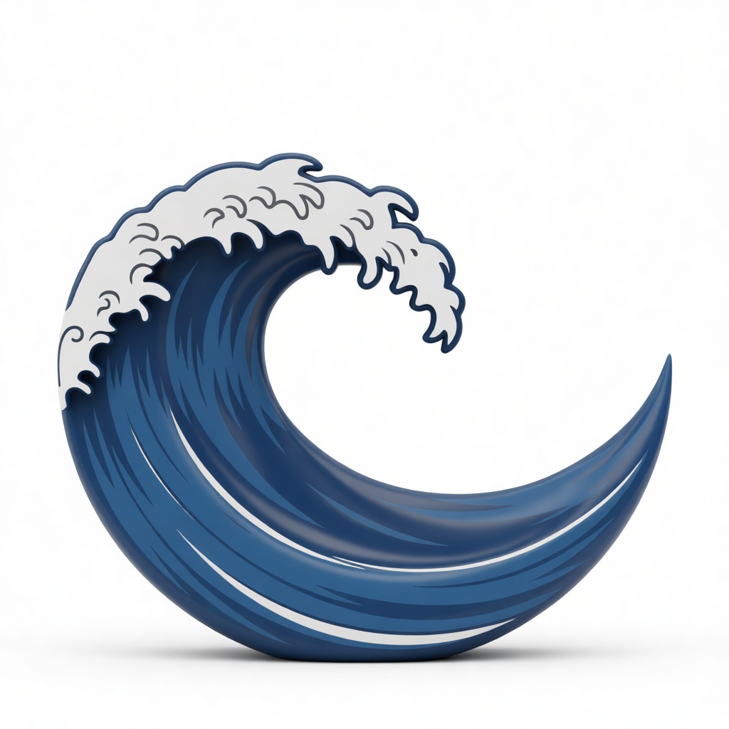 Great Wave Sculpture free 3D printable STL