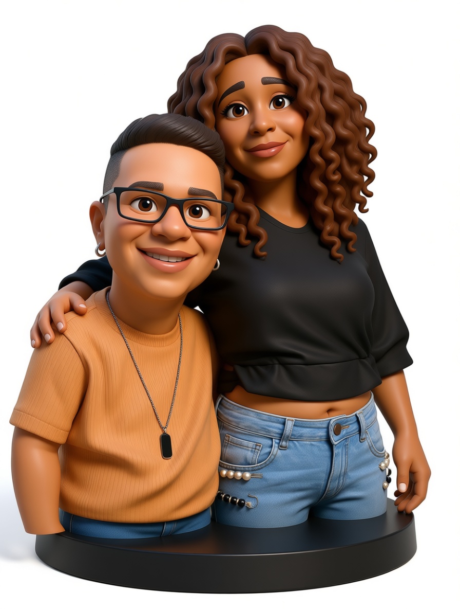 Couple Cartoon Busts free 3D printable STL