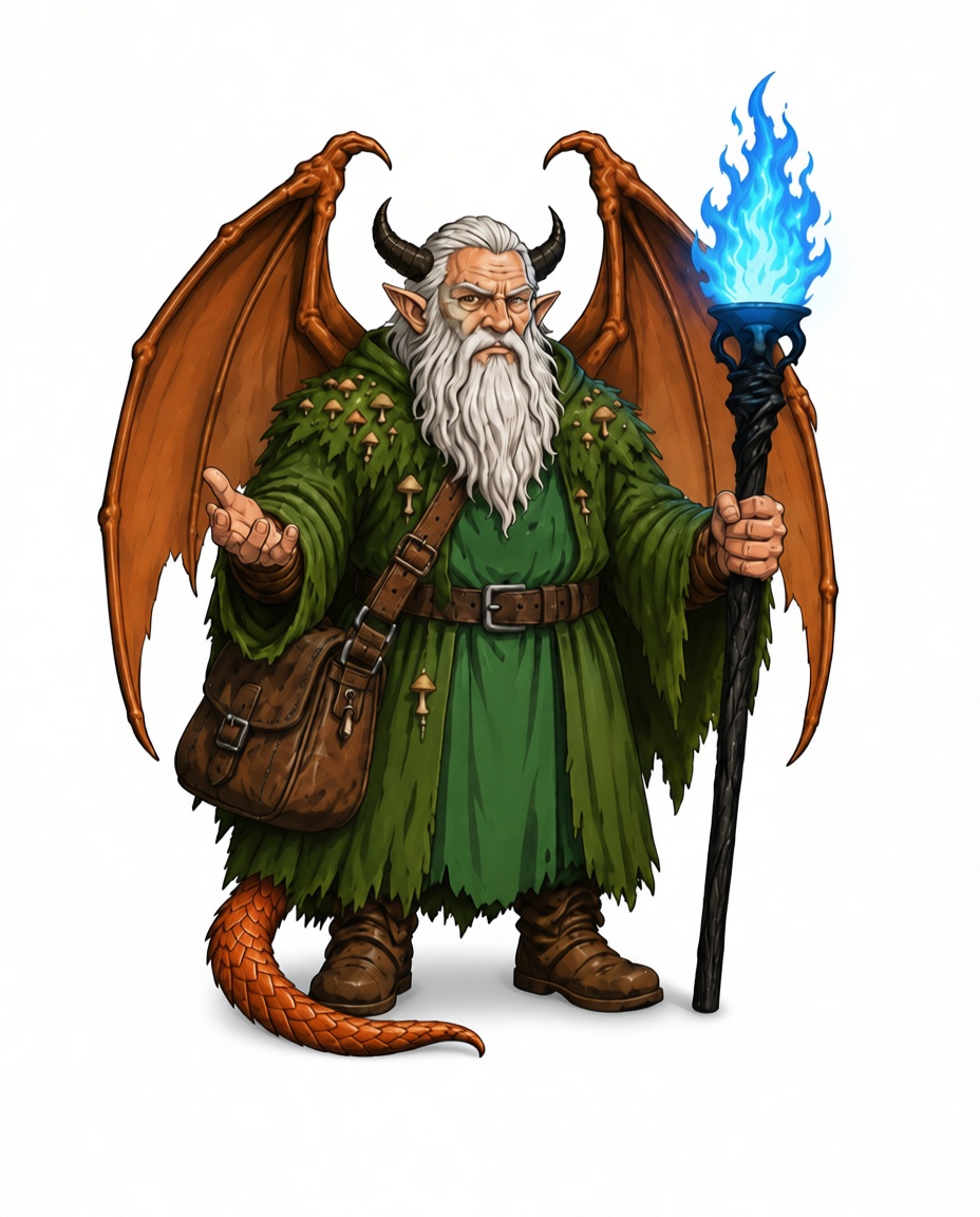 Forest Dragonborn Wizard Figurine free 3D printable STL