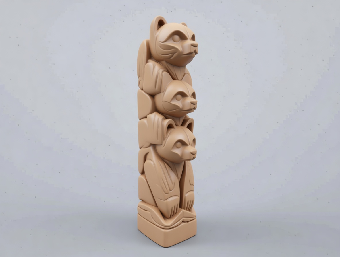 Raccoon Totem Statue free 3D printable STL