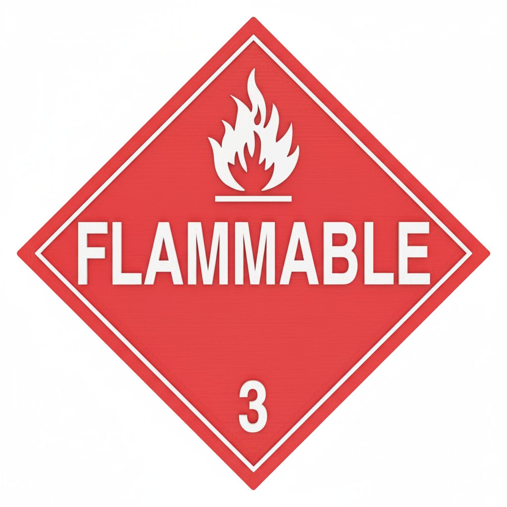 Flammable Hazard Sign free 3D printable STL