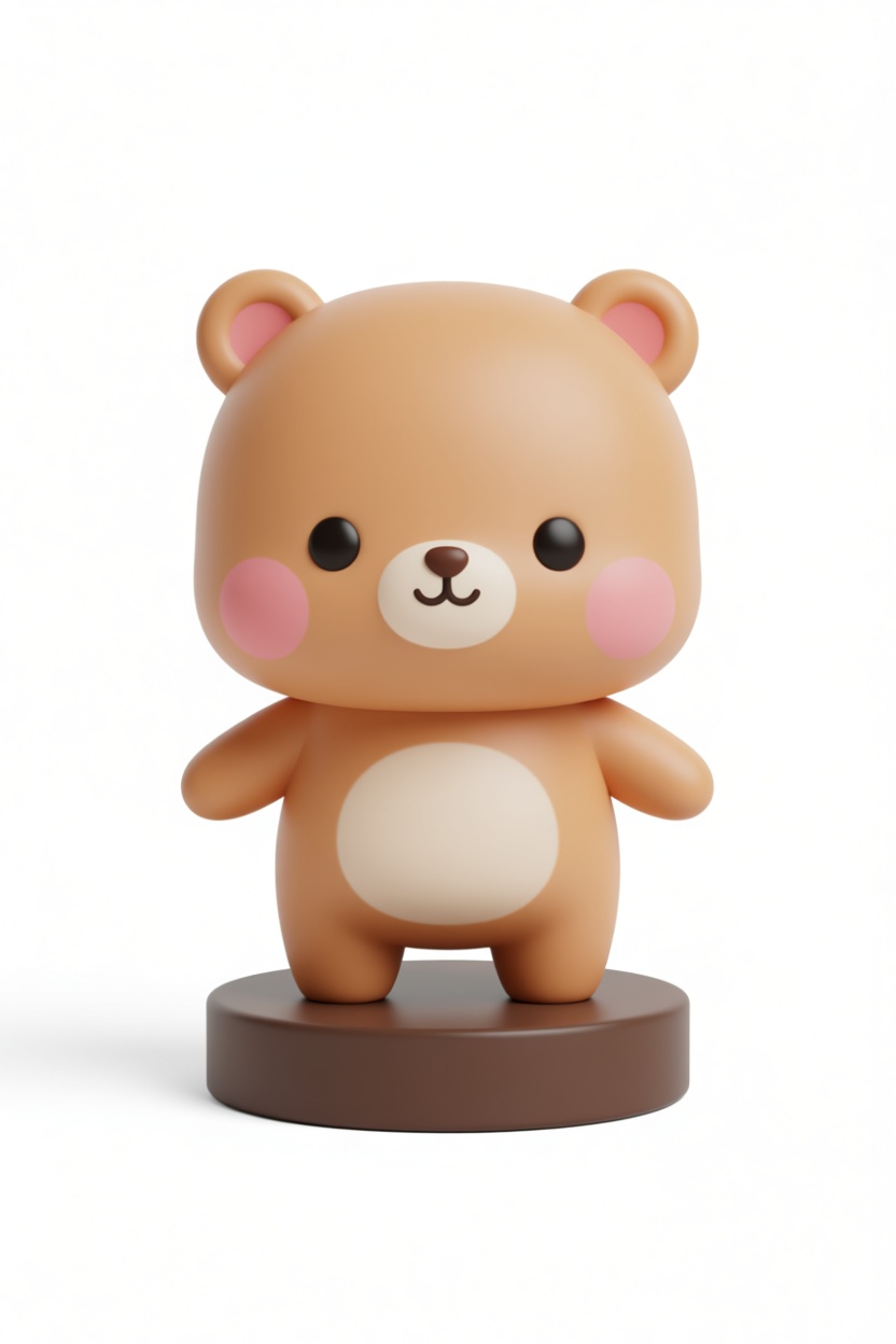 Kawaii Bear Figurine free 3D printable STL