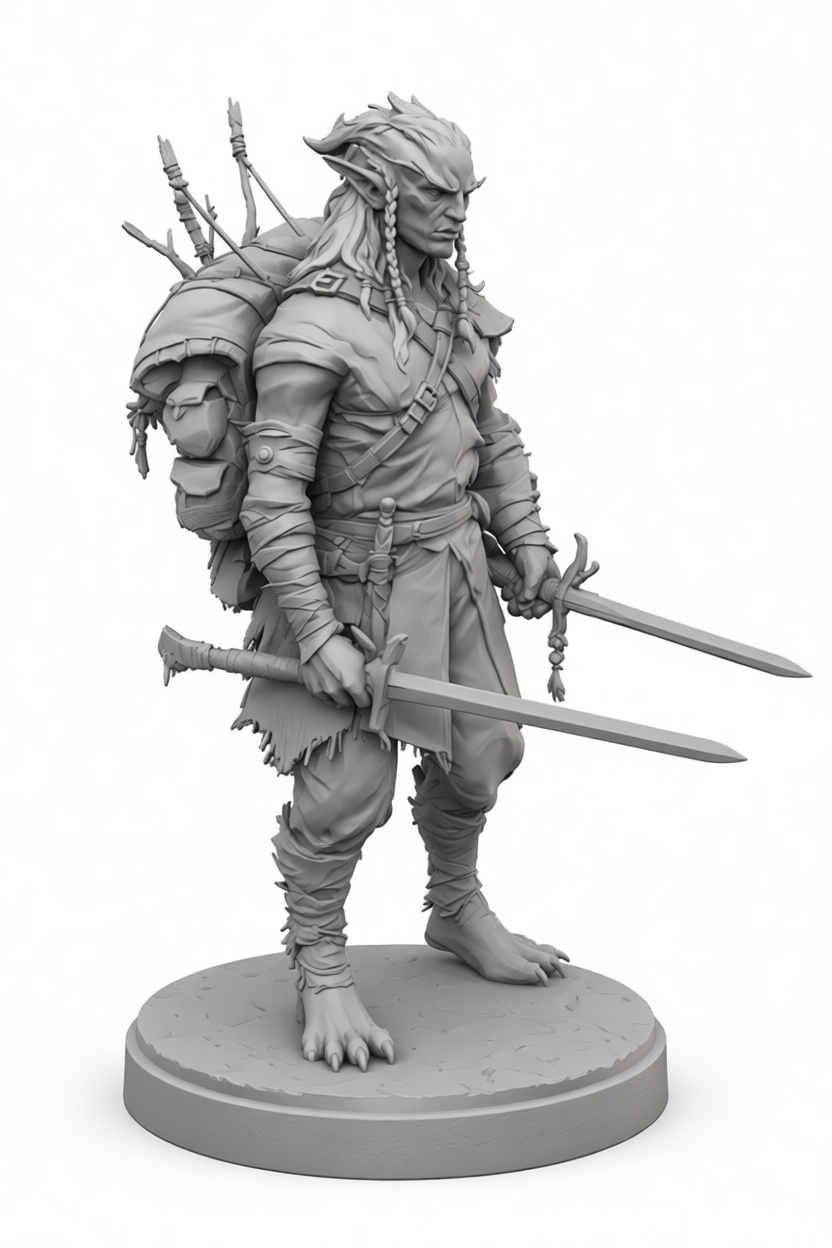 Elf Ranger Figurine free 3D printable STL