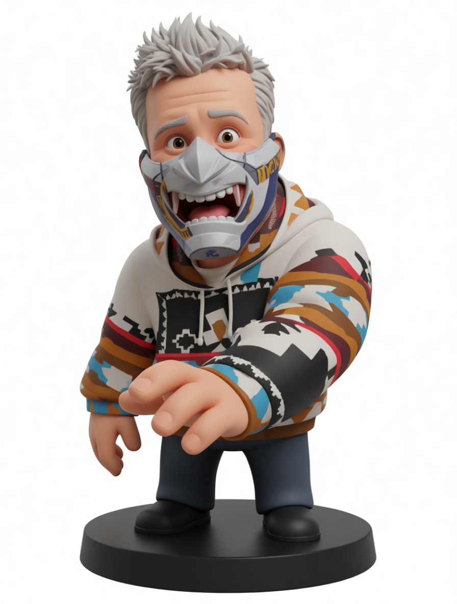 Character with Oni Mask Figurine free 3D printable STL