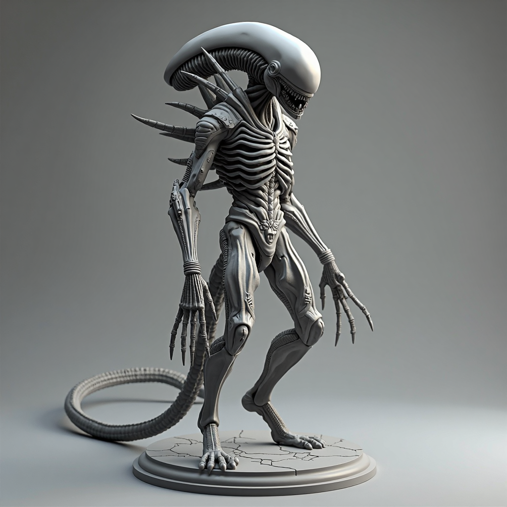 Xenomorph Warrior Figurine free 3D printable STL