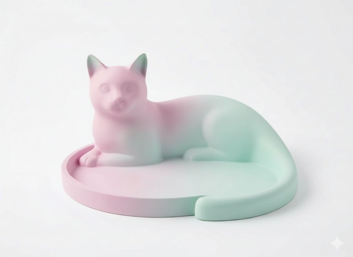 Lying Cat Figurine free 3D printable STL