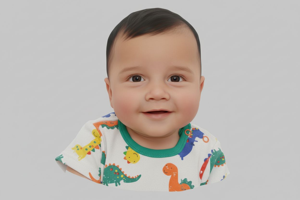 Smiling Baby Bust free 3D printable STL