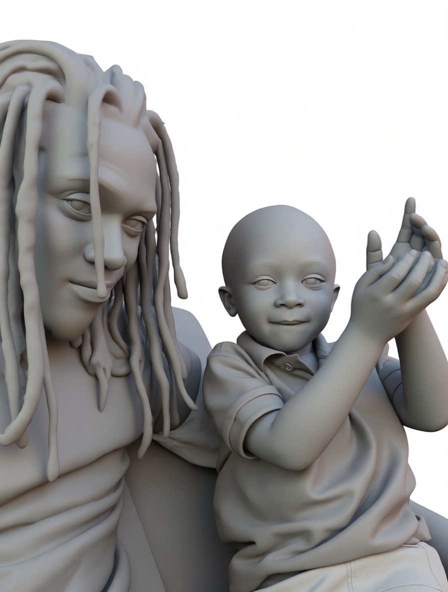 Father and Son Sculpture free 3D printable STL