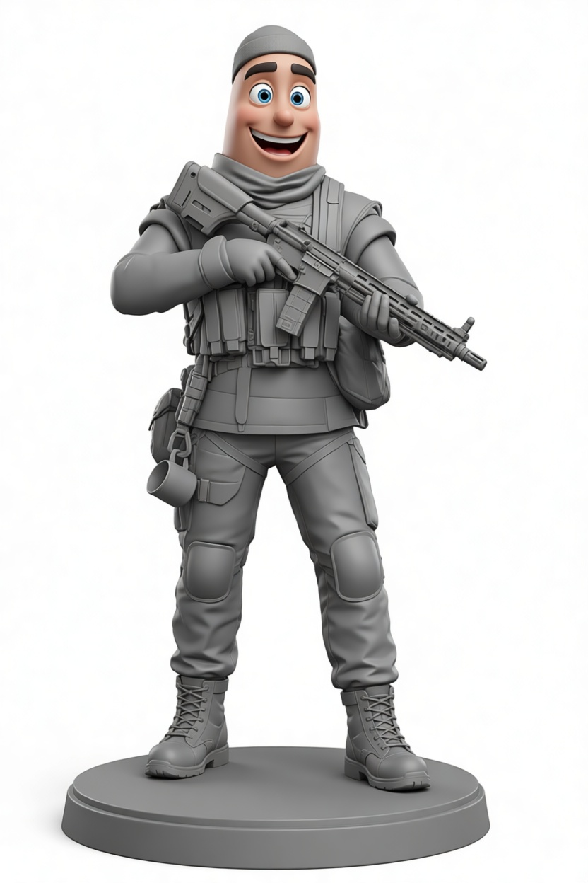 Smiling Soldier Figurine free 3D printable STL