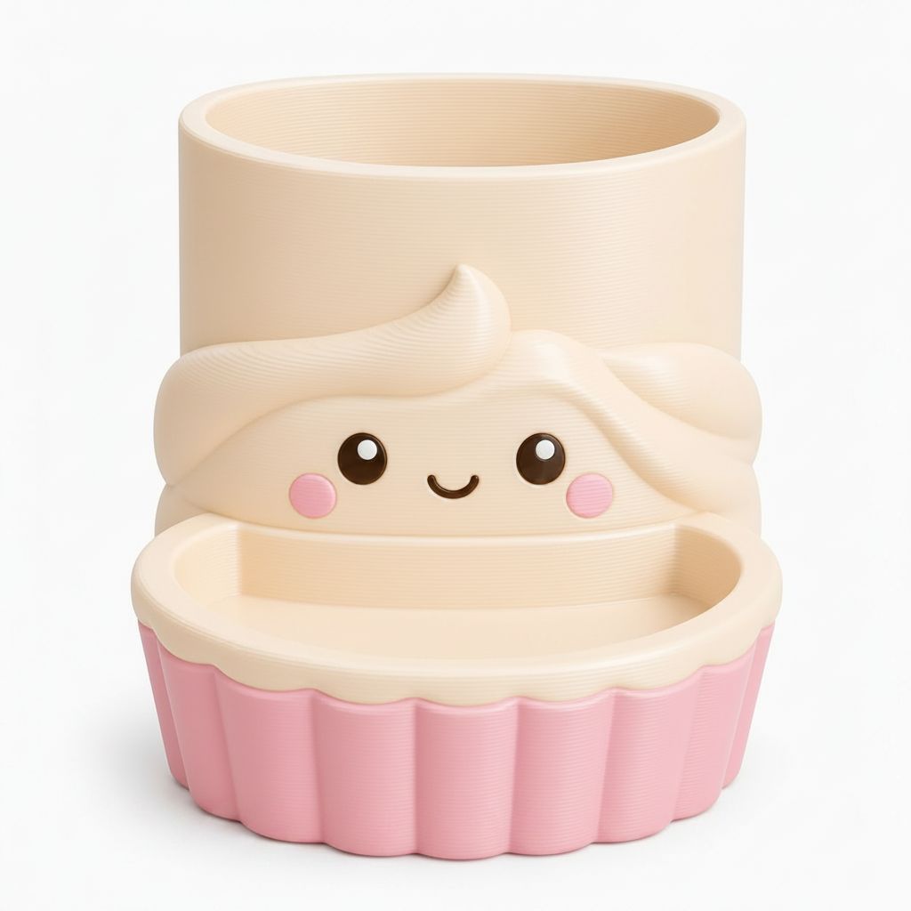 Kawaii Cupcake Planter free 3D printable STL