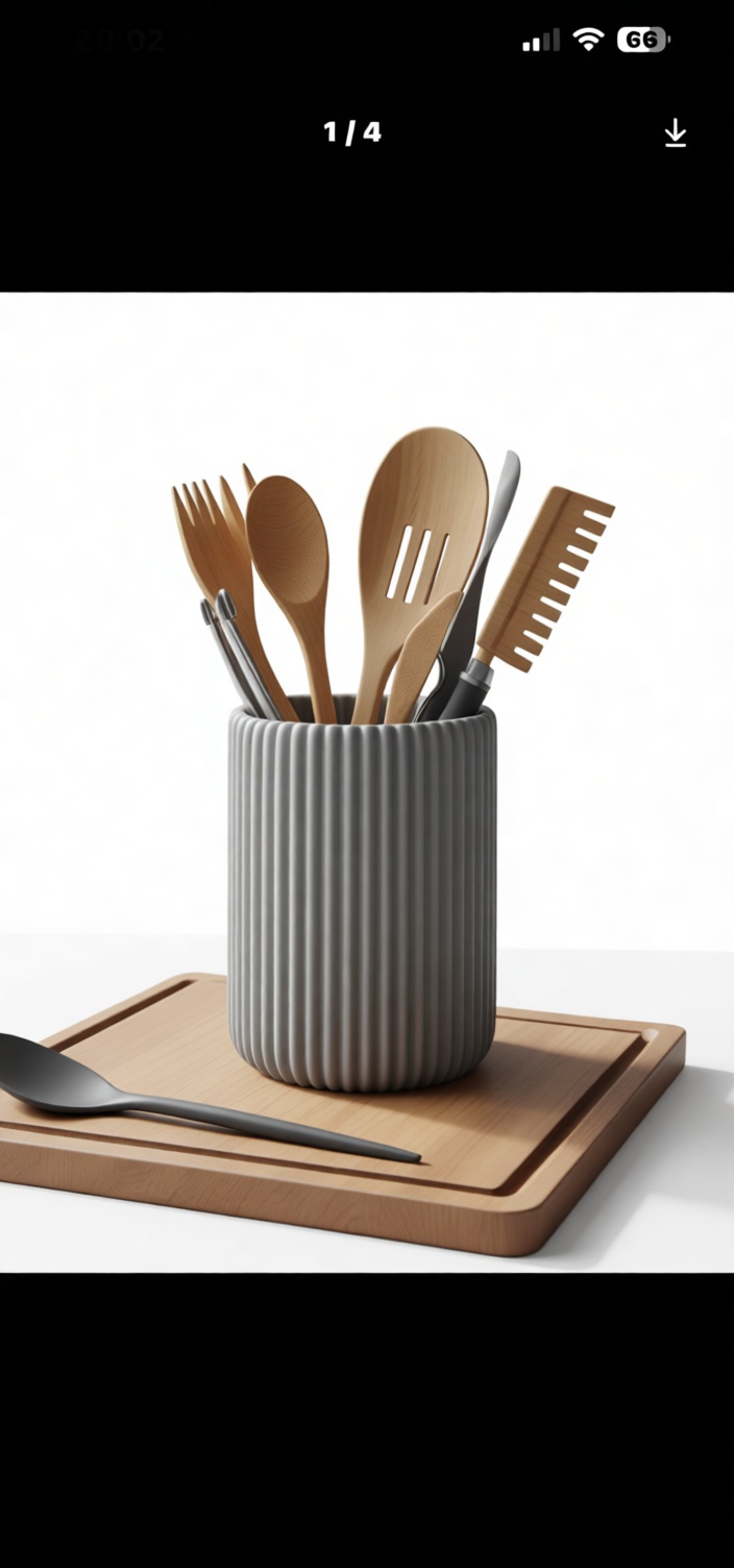 Wooden Kitchen Utensils Set free 3D printable STL