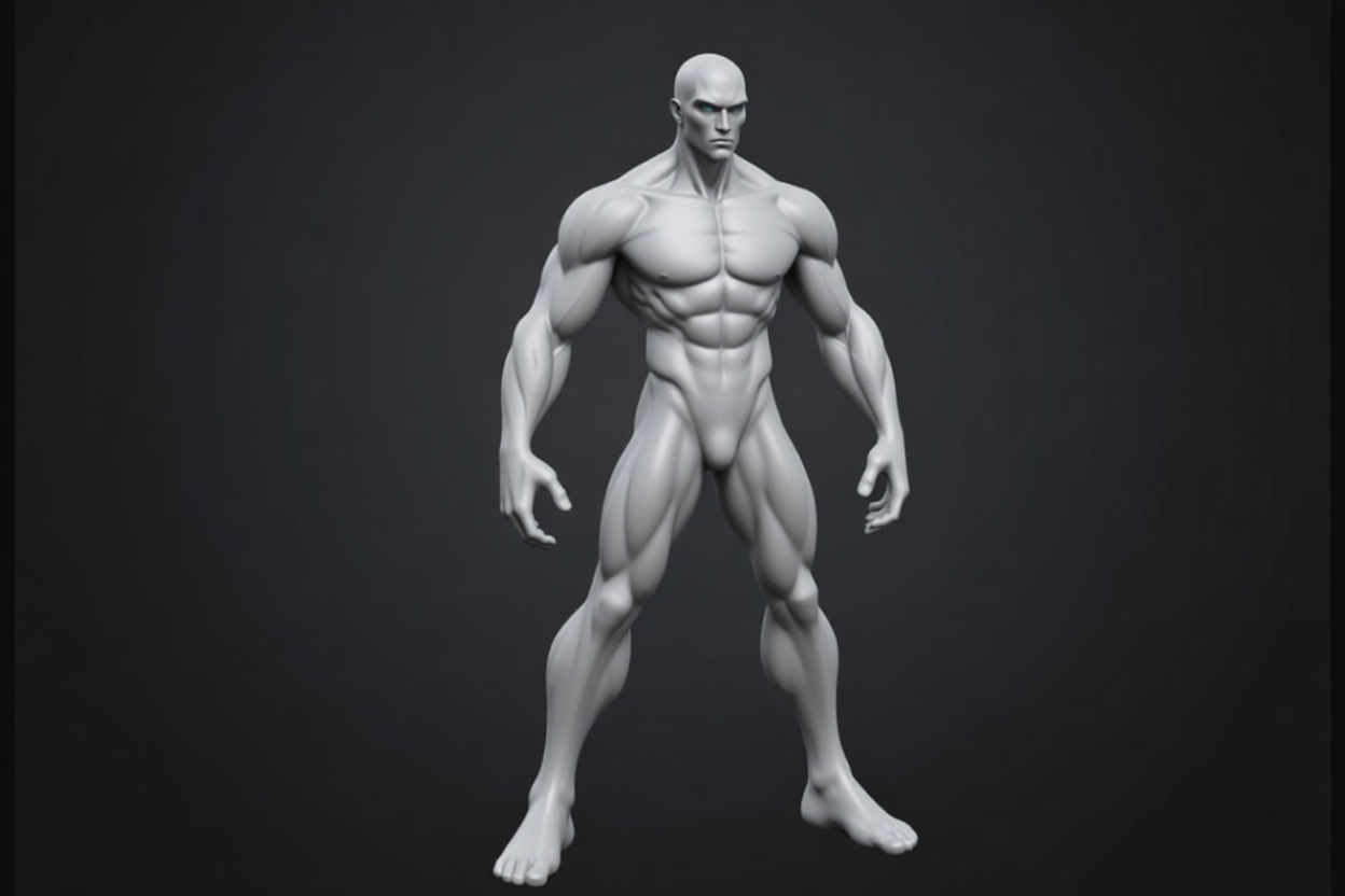 Muscular Male Anatomy Model free 3D printable STL