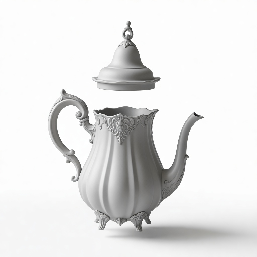 Ornate Vintage Teapot Model free 3D printable STL