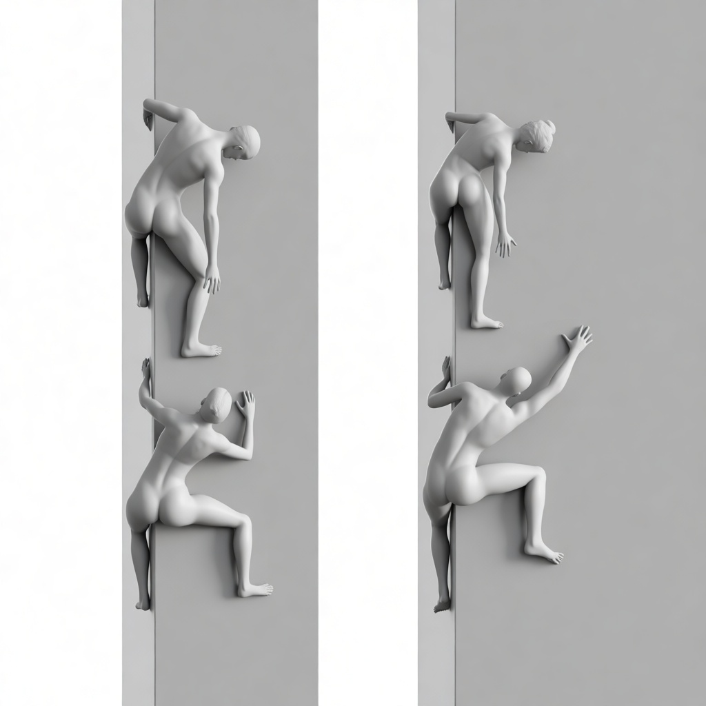 Climbing Human Figures Sculpture free 3D printable STL