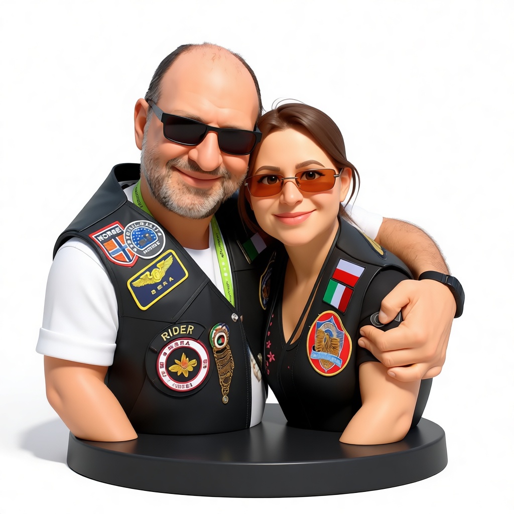 Couple Biker Bust free 3D printable STL