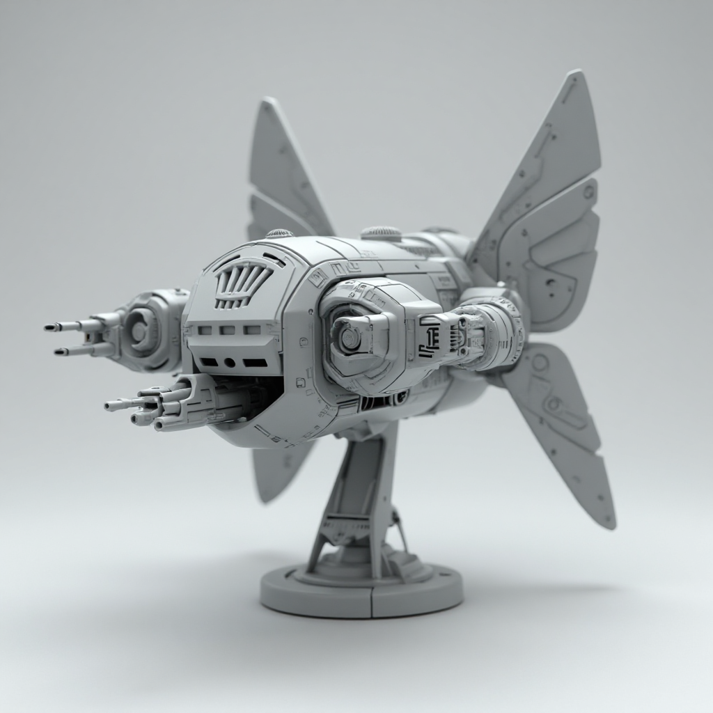 Futuristic Spaceship Model free 3D printable STL