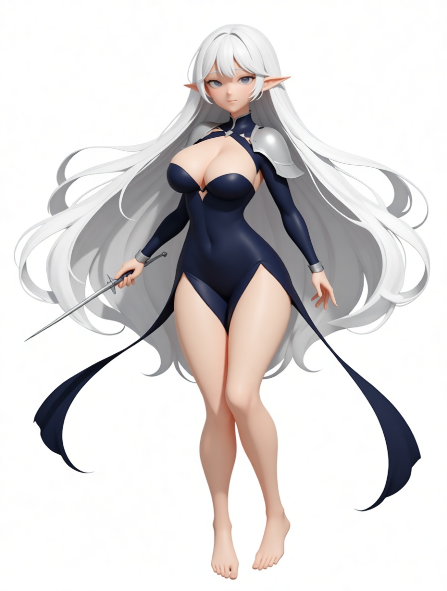 White-Haired Elf Figurine free 3D printable STL