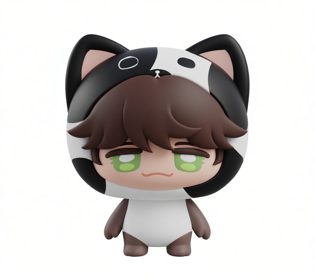 Chibi Boy Cat Costume Figurine free 3D printable STL