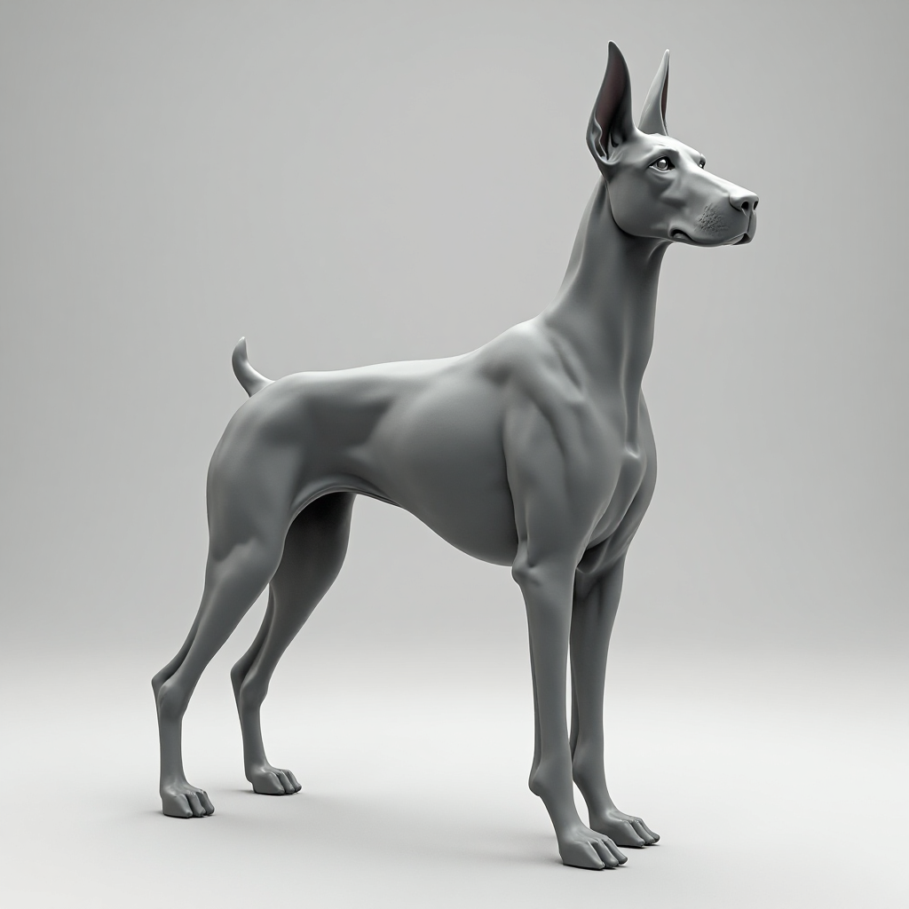 Doberman Standing Figurine free 3D printable STL