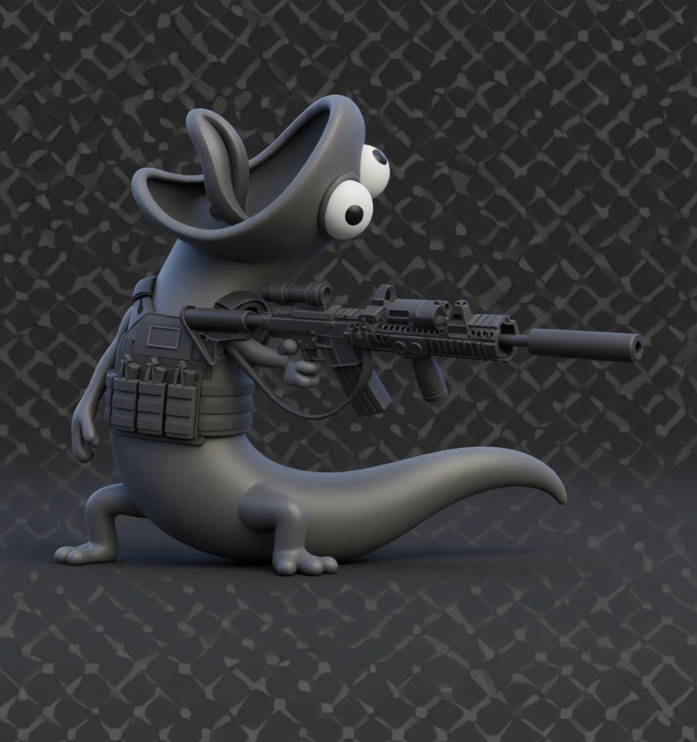 Cartoon Axolotl Figurine free 3D printable STL