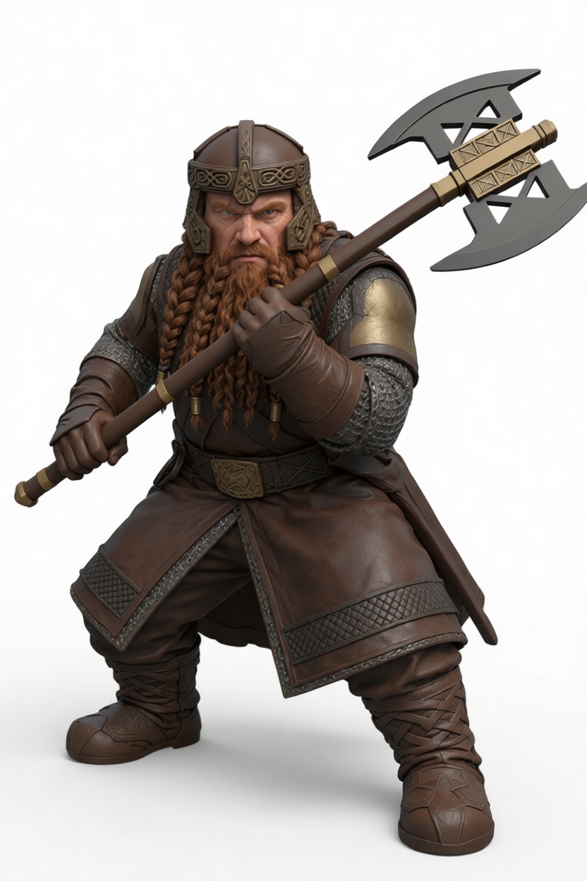Dwarf Warrior Figurine free 3D printable STL