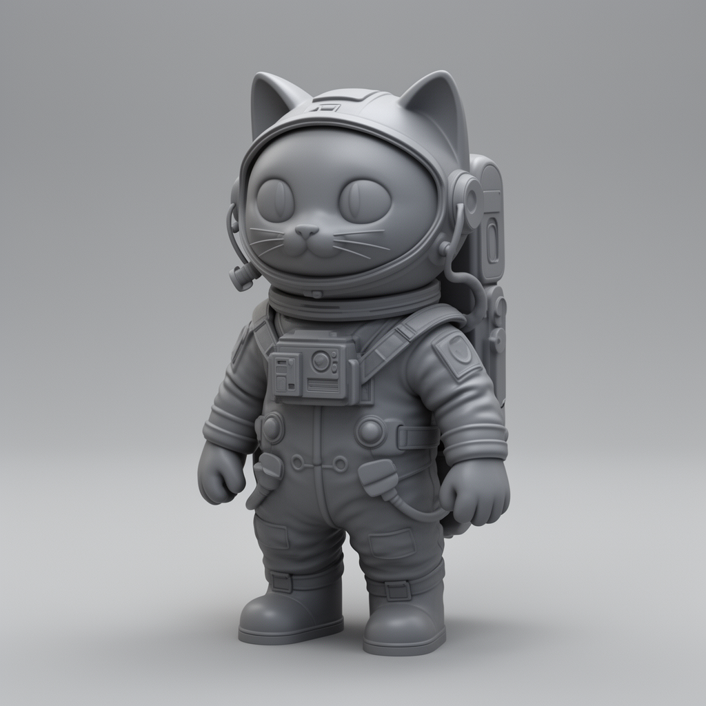 Cat Astronaut Figurine free 3D printable STL