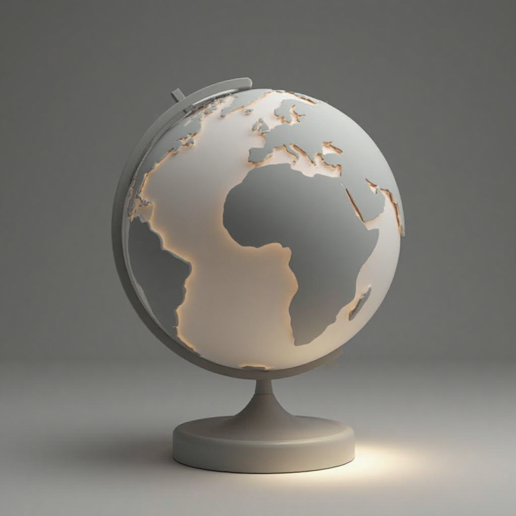 Minimal Earth Globe Lamp free 3D printable STL