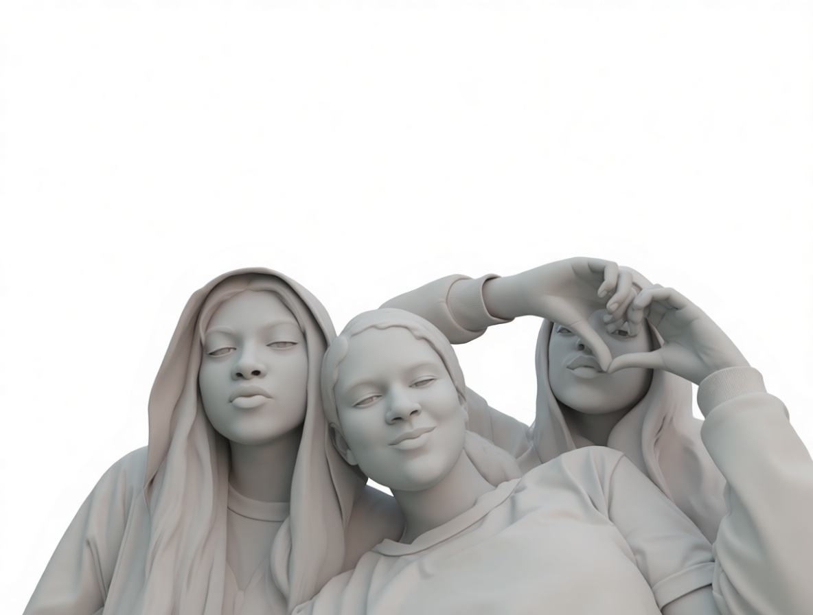 Three Friends Sculpture free 3D printable STL