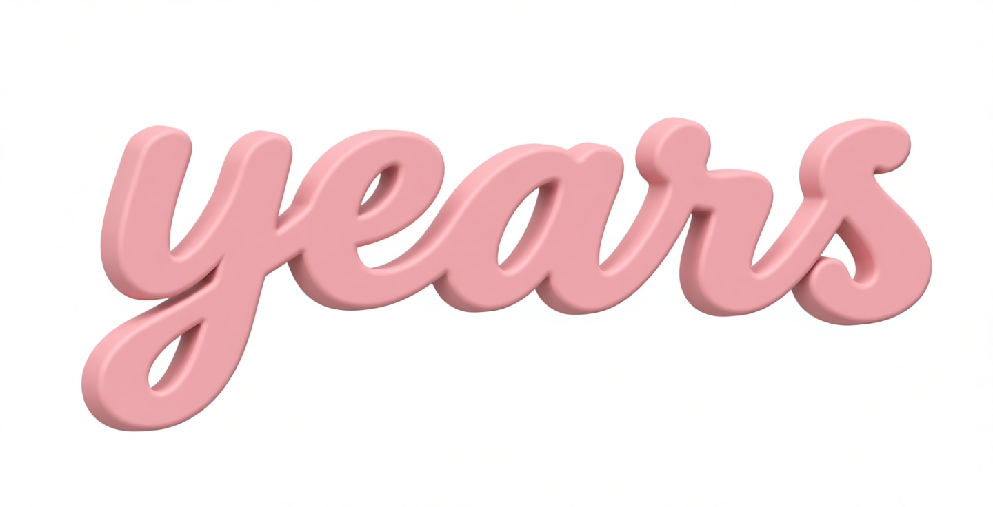 Years Script Sign free 3D printable STL