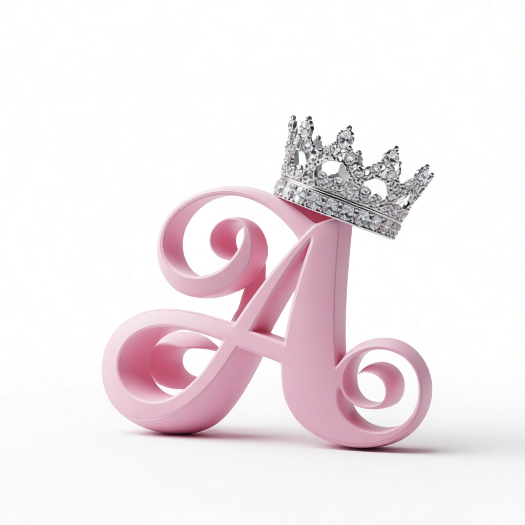 Letter A with Crown free 3D printable STL