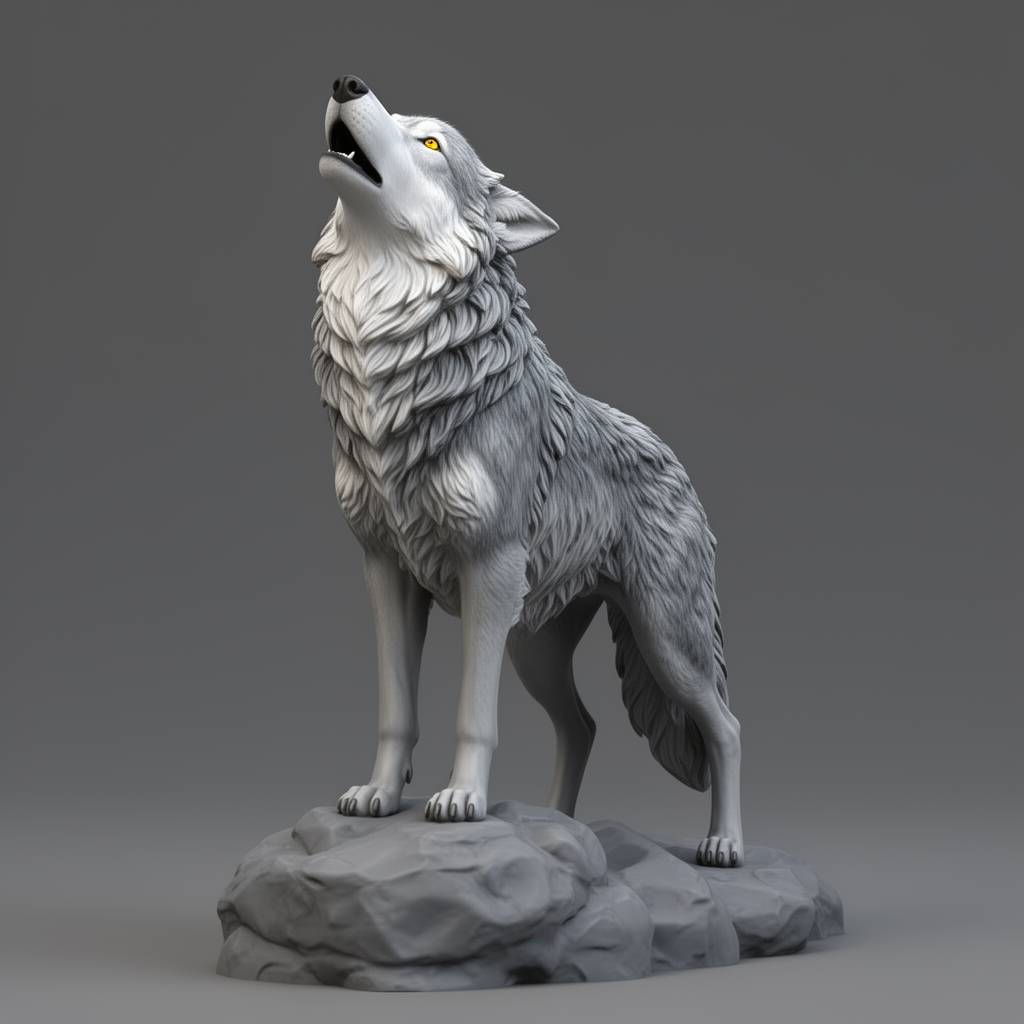 Alpha Wolfdog Figurine free 3D printable STL