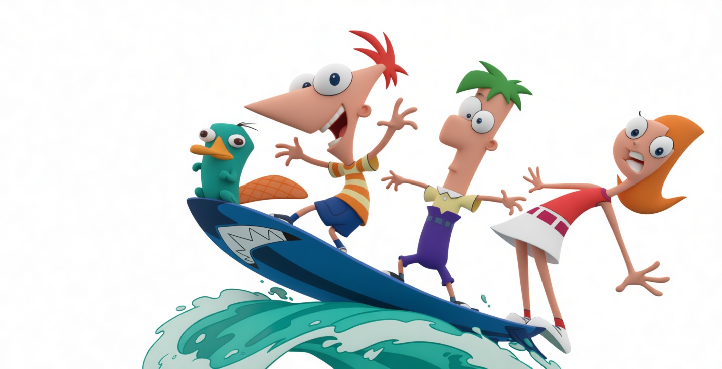 Phineas and Ferb Surfing Figurine free 3D printable STL