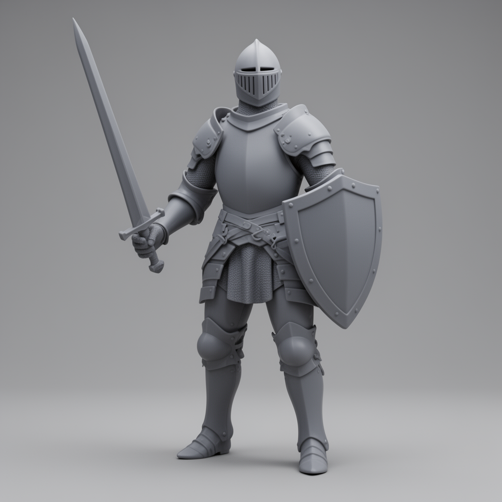 Medieval Knight Figurine free 3D printable STL