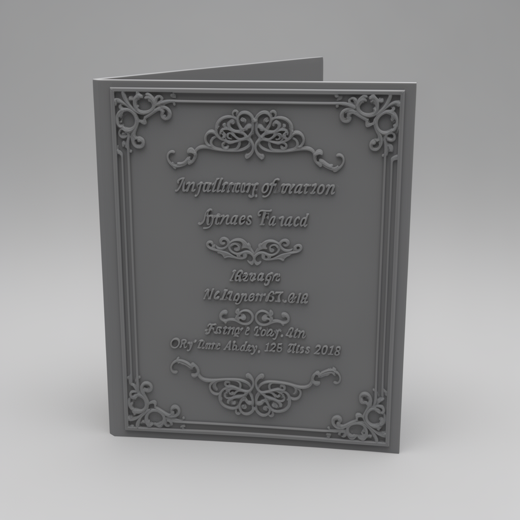 Elegant Wedding Invitation Card free 3D printable STL