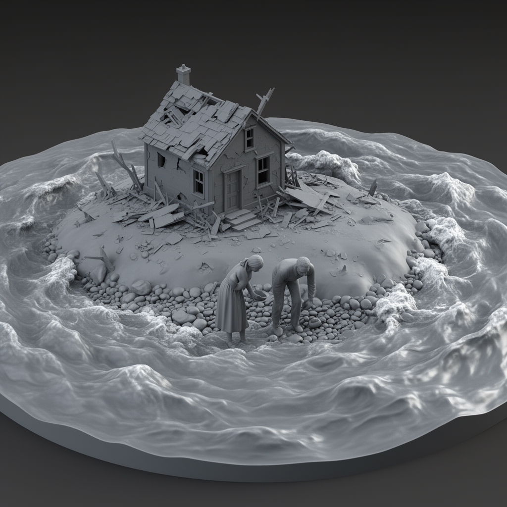 Stormy Sea Scene Miniature free 3D printable STL