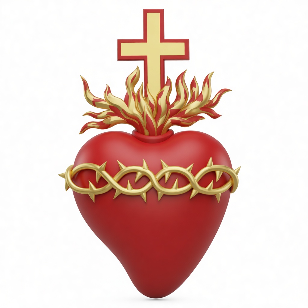 Sacred Heart Sculpture free 3D printable STL