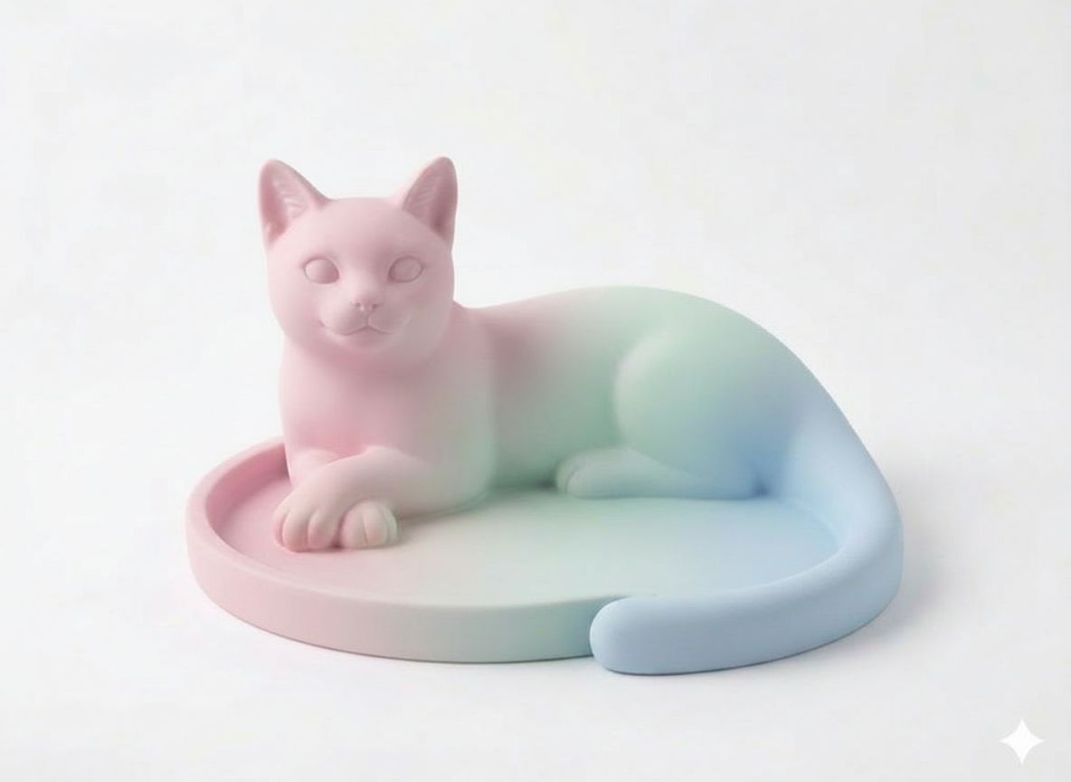 Lying Cat Figurine free 3D printable STL