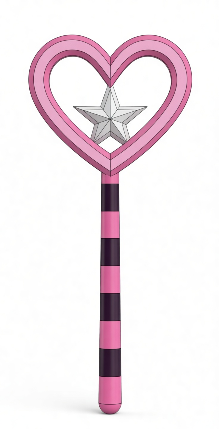 Heart Star Wand free 3D printable STL