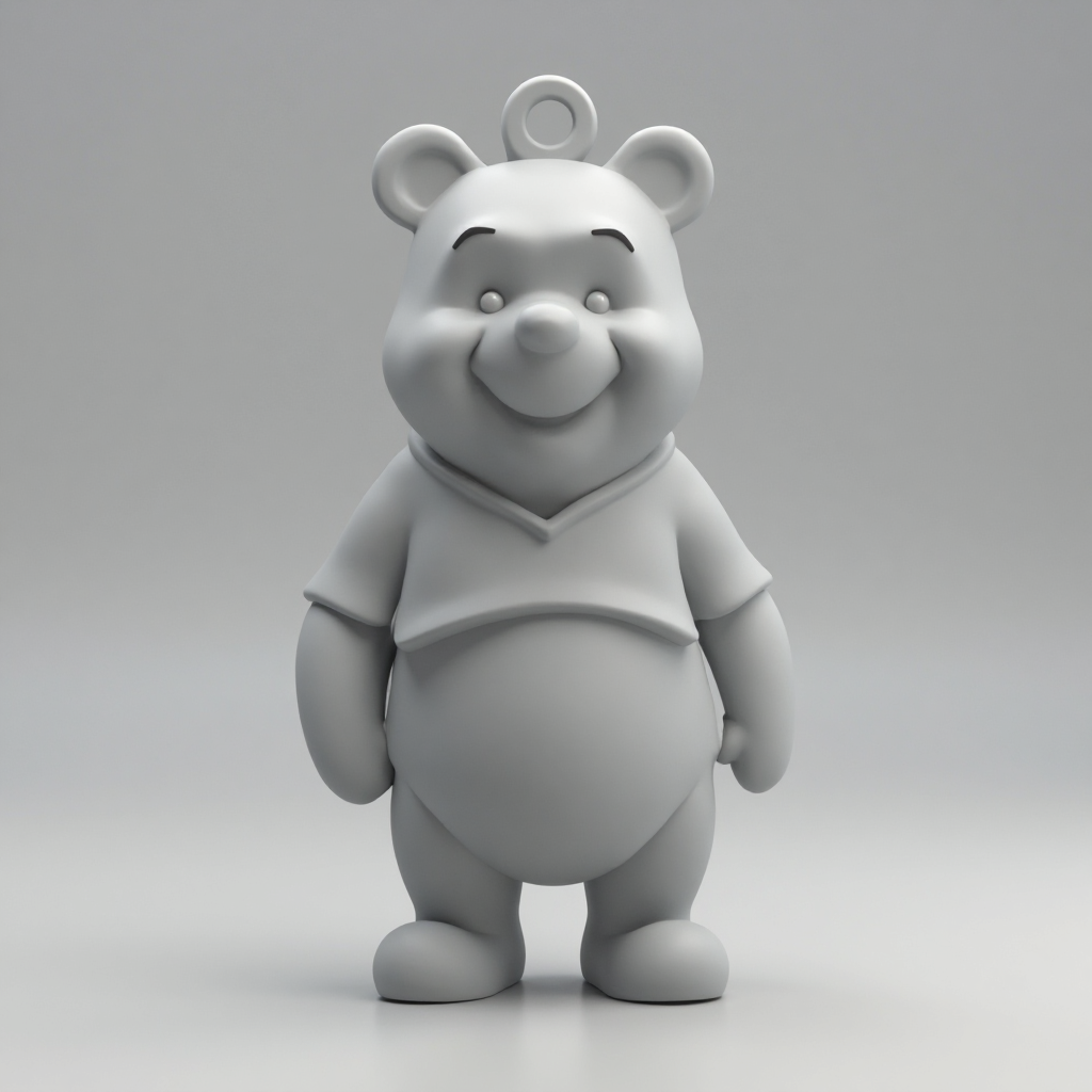 Winnie the Pooh Keychain free 3D printable STL