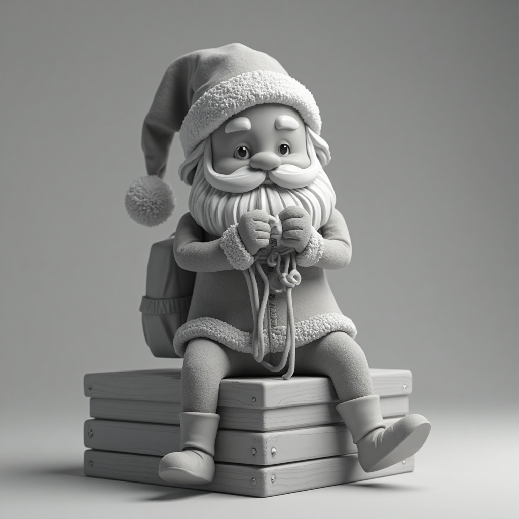 Cartoon Santa Figurine free 3D printable STL