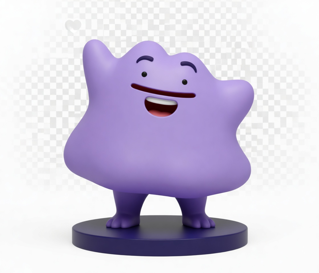 Ditto Pokemon Figurine free 3D printable STL