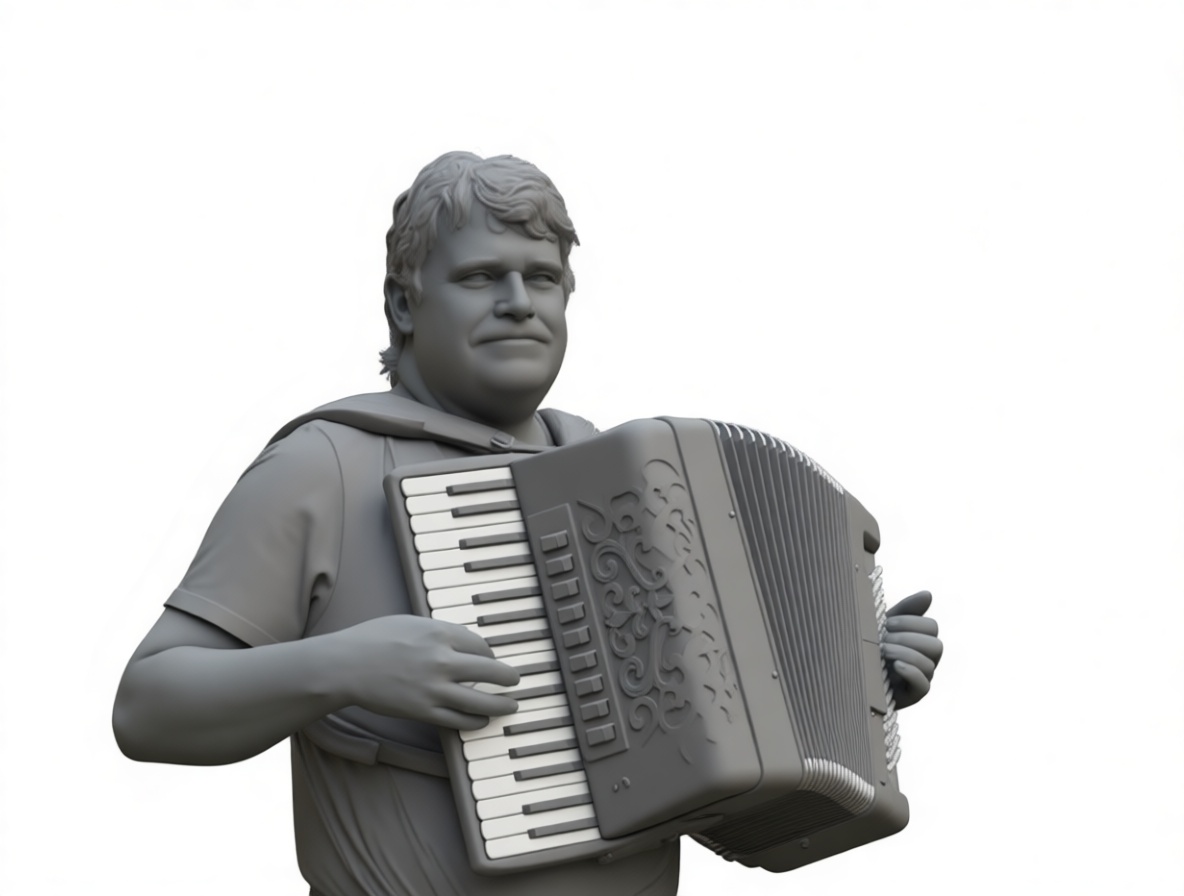 Man Playing Accordion Figurine free 3D printable STL
